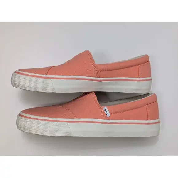 TOMS Alpargata Fenix Slip-On Peach Pink Canvas Women's Size 6 NWOB - Picture 7 of 10